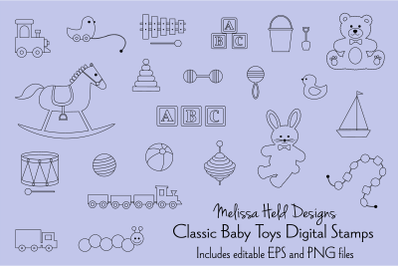 Classic Toys Digital Stamps Clipart