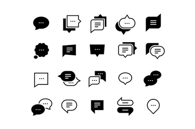 Talk bubble icons. Chat message symbol, social conversation, dialog sp