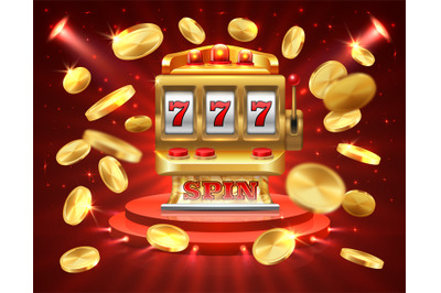 Slot machine banner. Casino gambling roulette online lottery jackpot 3