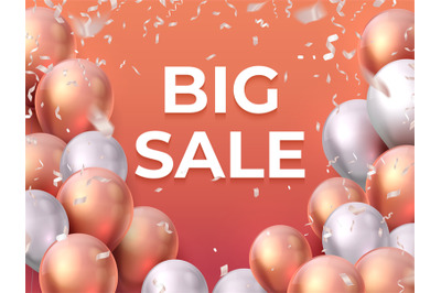 Sale balloon banner. Shop offer fashion flyer&2C; party special promotion