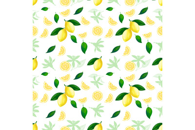 Lemon seamless pattern. Lemons cocktail citrus fruit texture summer ye