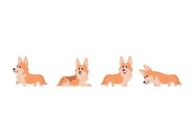 Cartoon corgi. Flat puppy for stickers&2C; postcards&2C; prints and posters&2C;