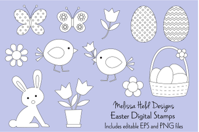 Easter Digital Stamps Clipart