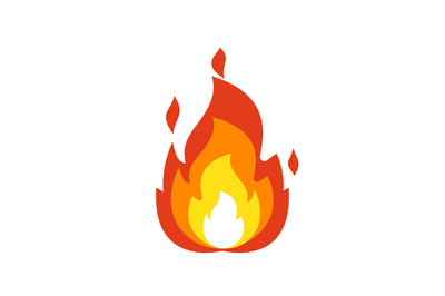 Fire flame icon. Isolated bonfire sign&2C; emoticon flame symbol isolated