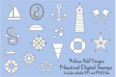 Nautical Digital Stamps Clipart