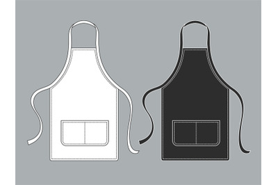 Chef apron. Black white culinary aprons chef uniform kitchen cotton ki