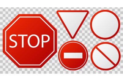 Traffic stop signs. Red police restricted road sign to enter stop dang