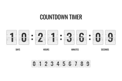 Countdown clock. Counter timer clocks counts day digital down watch nu