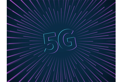 5G connection. Wireless data transmission technology speed smartphone