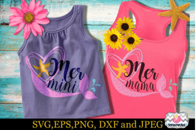 SVG, Eps, Dxf &amp; Png for Mermini and Mermama