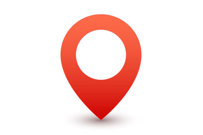 Gps red pin. Map marker or travel symbol vector icon on white backgrou