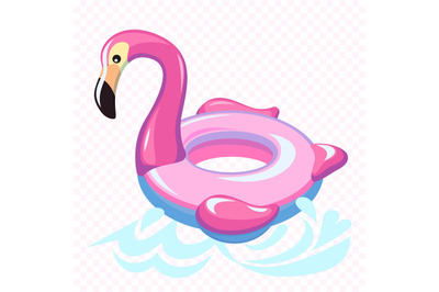 Swimming flamingo. Swim summer water pool inflatable toy pink flamingo