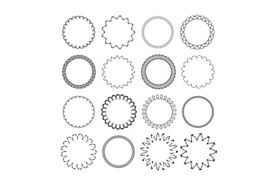 Ornament round borders. Vintage graphic decorative rounded circular fr