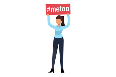 Metoo. Woman hands hold boss man sexual harassment sign workplace. Fem