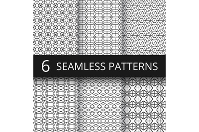 Modern simple geometric vector seamless patterns. Geometrical repeat f