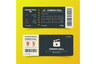 Modern cinema movie tickets vector design