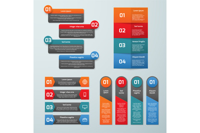 Step by step options vector infographic templates. Information tabs an