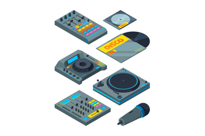 DJ isometric tools. Various instruments for DJ