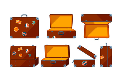 Travel case. Vector various views of travel case