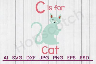 C For Cat - SVG File, DXF File