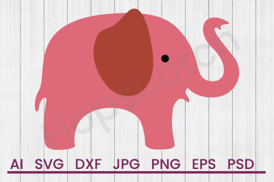 E For Elephant - SVG File, DXF File