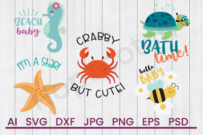 Beach Baby Bundle, SVG Files, DXF Files, Cuttable Files