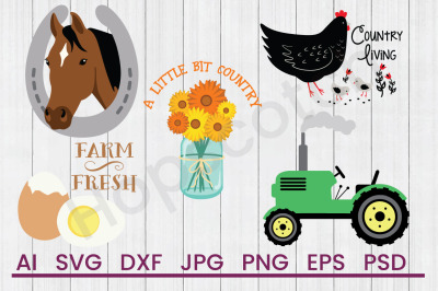 Farmhouse Bundle, SVG Files, DXF Files, Cuttable Files