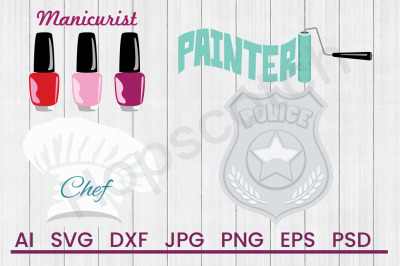 Occupation Bundle, SVG Files, DXF Files, Cuttable Files