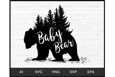 baby bear svg - bear family svg - baby bear dxf - bear mom svg - baby