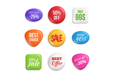 Sale badges. Labels of best offers and sales