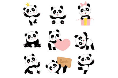 Cute baby pandas. Toy animals chinese symbols panda bear adorable funn