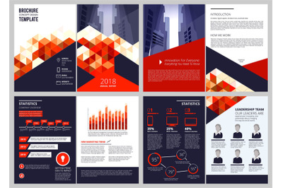 Business brochure template. Annual report corporate documents magazine