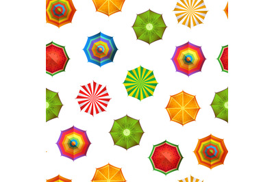 Vector summer beach umbrellas pattern or background illustration