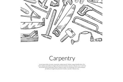 Vector hand drawn carpentry elements on white