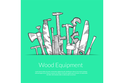 Vector hand drawn woodwork elements