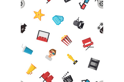 Vector flat cinema icons pattern or background illustration