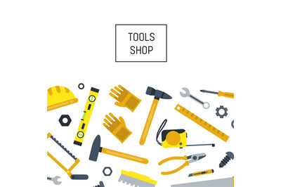 Vector flat construction tools background