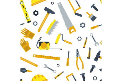 Vector flat construction tools pattern or background illustration