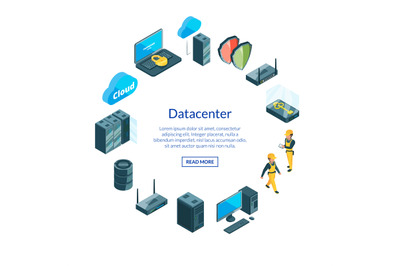 Vector system of data center icons i