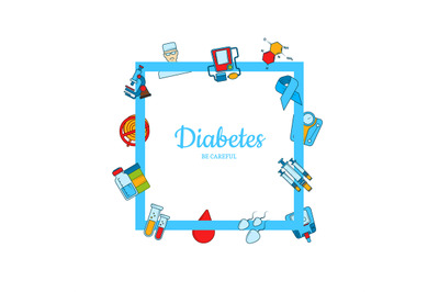 Vector colored diabetes icons with place for text