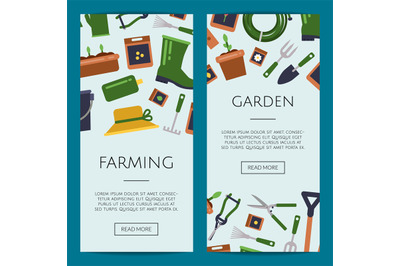 Vector flat gardening icons web banner templates illustration