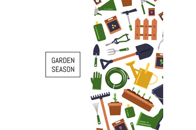 Vector flat gardening icons background illustration