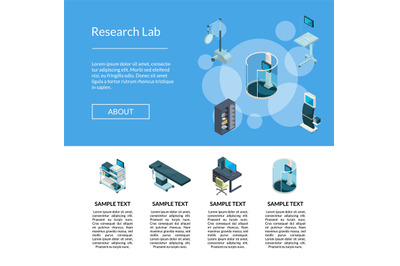 Vector isometric hospital icons template illustration