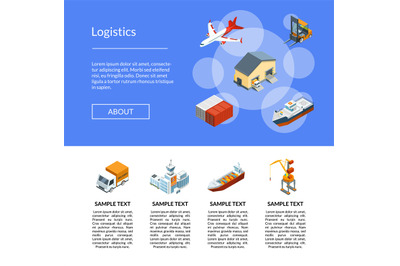 Vector isometric marine logistics