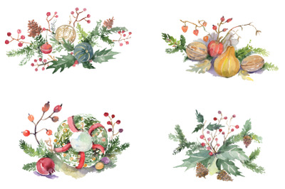 Christmas bouquet warmth of the soul Watercolor png