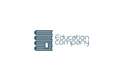 Education company icon with pile of books