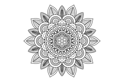 Ethnic boho doodle floral mandala