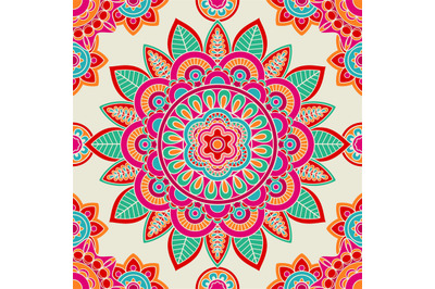 Ethnic boho hippie seamless pattern