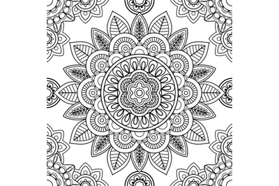 Ethnic seamless pattern&2C; coloring pages template