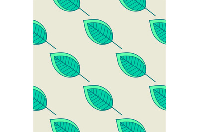 Green leaves nature seamless pattern